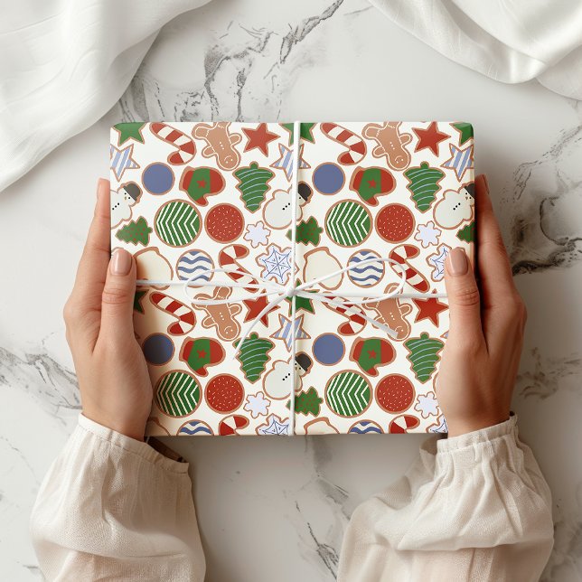 Cute Colorful Cartoon Christmas Sugar Cookie Wrapping Paper (Creator Uploaded)