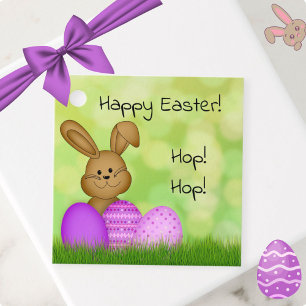Cute Colorful Cartoon Easter Bunny Favor Tags