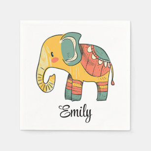 Cute colorful cartoon elephant decoration napkins