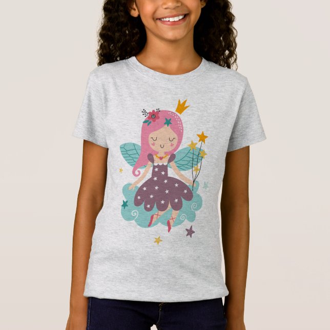 Cute, colorful cartoon fairy two girly design T-Shirt (Front)