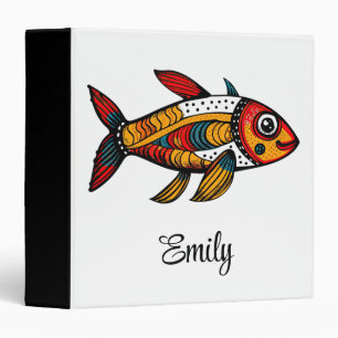 Cute colorful cartoon fish decoration 3 ring binder