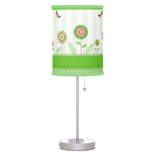 Cute Colorful Cartoon Flowers & Butterfly's Table Lamp