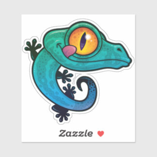 Cute Colorful Cartoon Gecko Sticker
