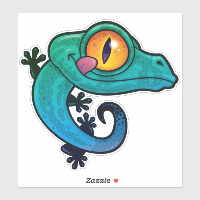Cute Colorful Cartoon Gecko Sticker (Sheet)