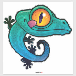 Cute Colorful Cartoon Gecko Sticker