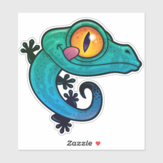 Cute Colorful Cartoon Gecko Sticker