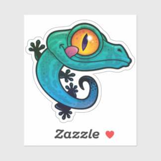 Cute Colorful Cartoon Gecko Sticker