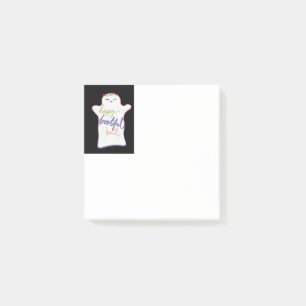 Cute Colorful Cartoon Ghost with Text Notepad