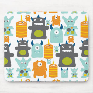 Cute colorful cartoon monsters mousepad