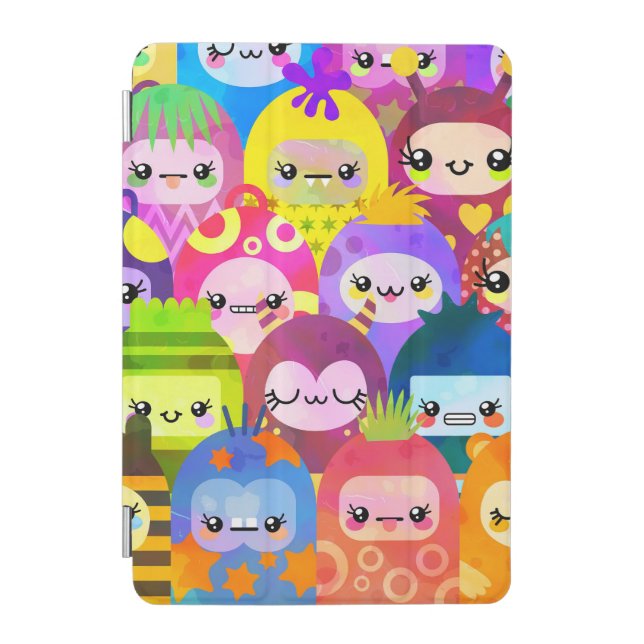 Cute Colorful Cartoon People Characters iPad Mini Cover (Front)