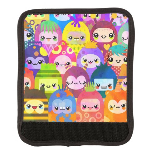 Cute Colorful Cartoon People Characters Luggage Handle Wrap