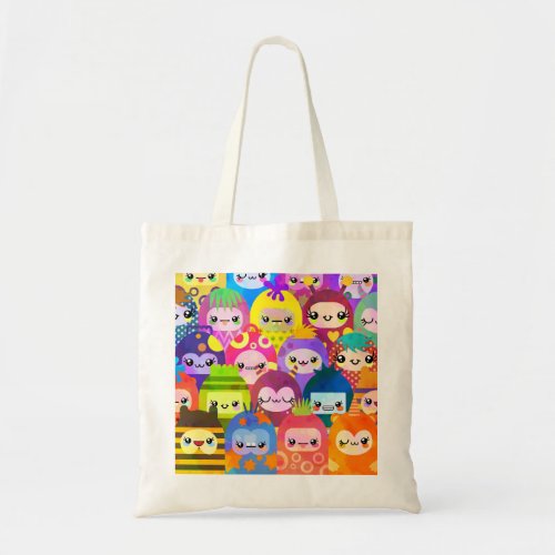 Cute Colorful Cartoon People Characters Tote Bag