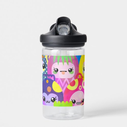 Cute Colorful Cartoon People Characters Water Bottle