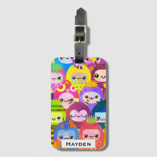Cute Colorful Cartoon People Personalised  Luggage Tag