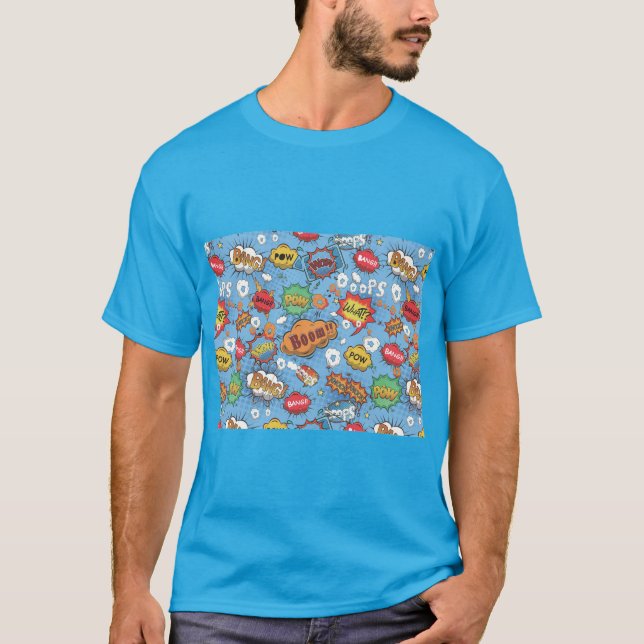 Cute Colorful Cartoon Speech Bubbles T-Shirt (Front)