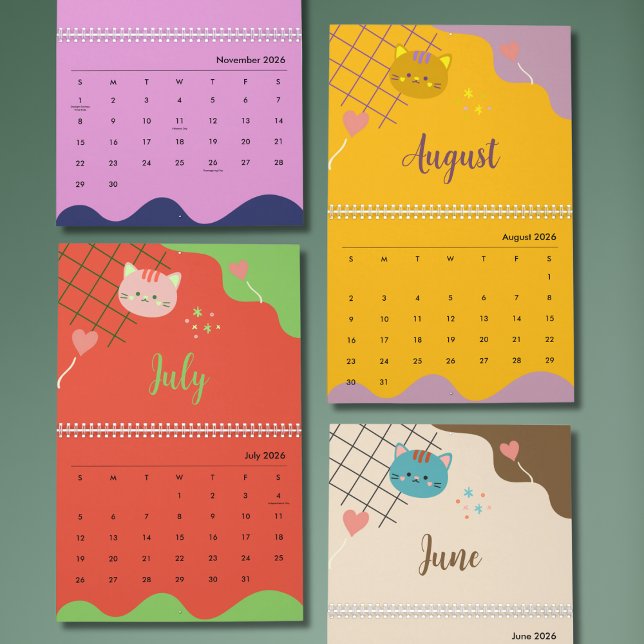Cute Colorful Cat Calendar 2026 (Creator Uploaded)