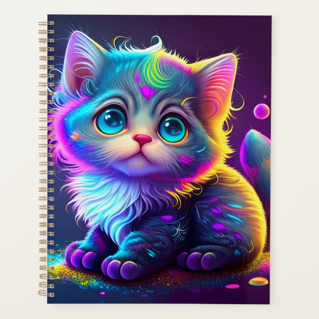 Cute Colorful Cat Digital Artwork-79827 Planner (Front)