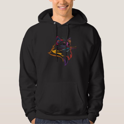 Cute Colorful Cat for Cat  multicolor Hoodie