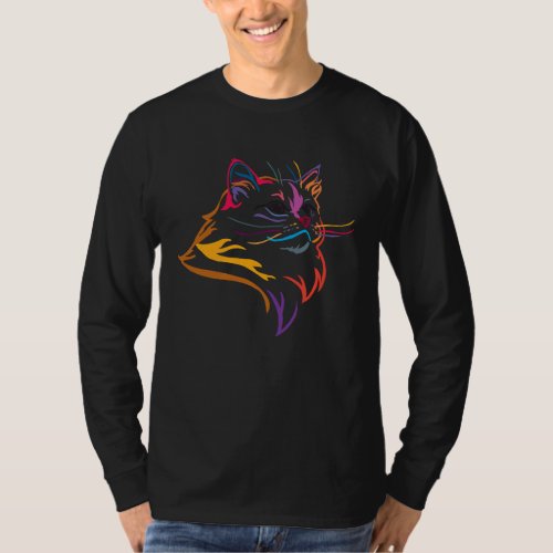 Cute Colorful Cat for Cat  multicolor T_Shirt