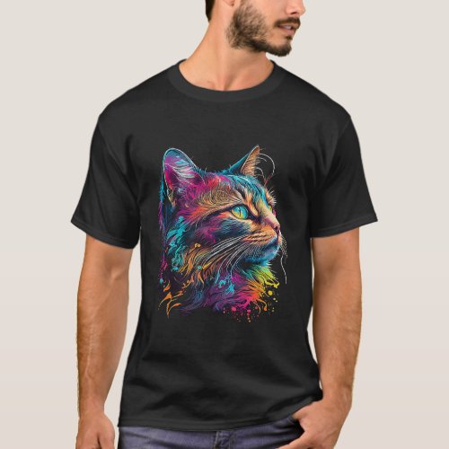 Cute colorful Cat for kitten  Colorful Kitty  4 T_Shirt
