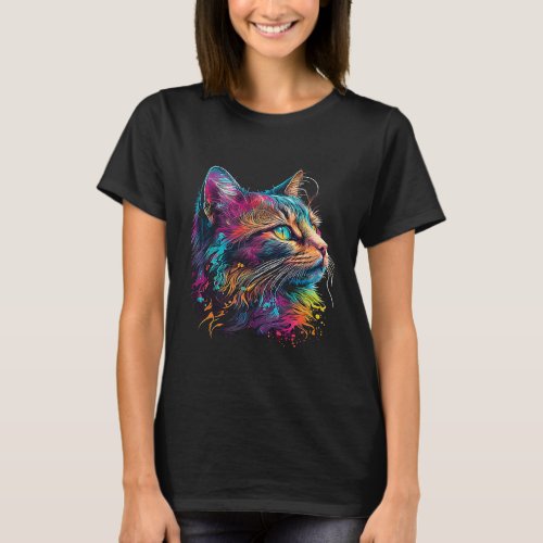 Cute colorful Cat for kitten  Colorful Kitty  4 T_Shirt