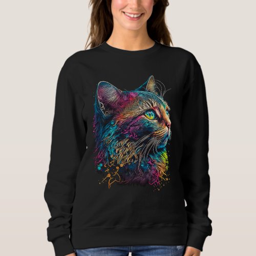Cute colorful Cat for kitten  Colorful Kitty  5 Sweatshirt
