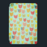 Cute colorful cat heads pattern green iPad mini cover<br><div class="desc">Cute colorful cat heads dance across this pattern. Check my shop for more items!</div>