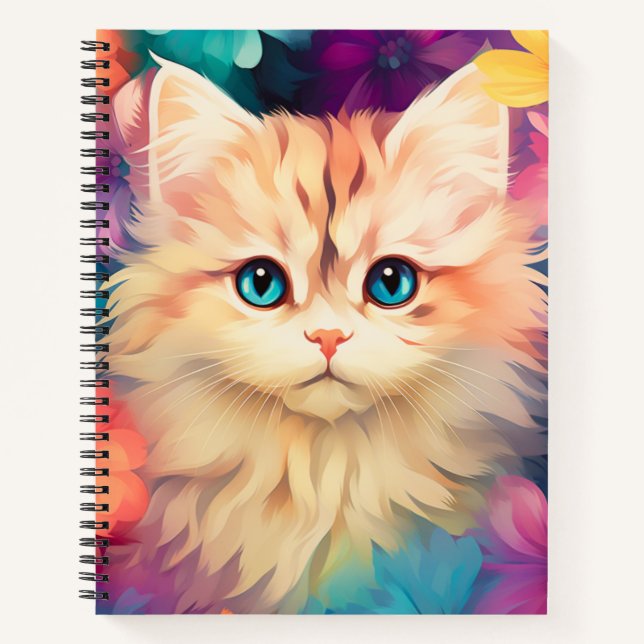 Cute Colorful Cat Notebook (Front)