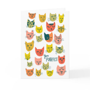 Cute colorful cat pattern HAPPY BIRTHDAY CUSTOM Card