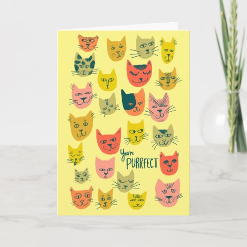 Cute colorful cat pattern HAPPY BIRTHDAY CUSTOM Card