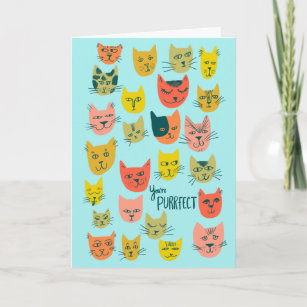 Cute colorful cat pattern HAPPY BIRTHDAY CUSTOM Card