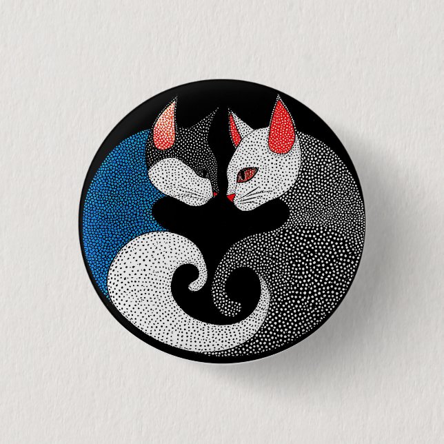 Cute colorful cats button (Front)