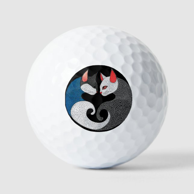 Cute colorful cats golf balls (Front)