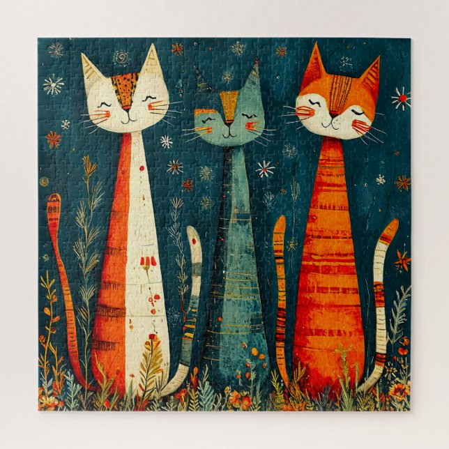 Cute colorful cats jigsaw puzzle (Vertical)