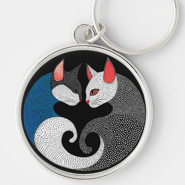 Cute colorful cats keychain (Front)