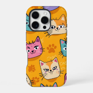 Cute & Colorful Cats Pattern iPhone Case