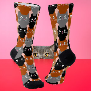 Cute Colorful Cats Pattern Socks