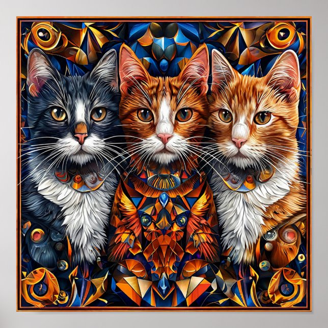Cute colorful cats poster (Front)