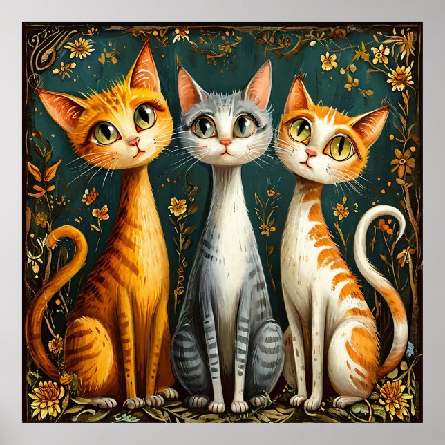 Cute colorful cats poster (Front)