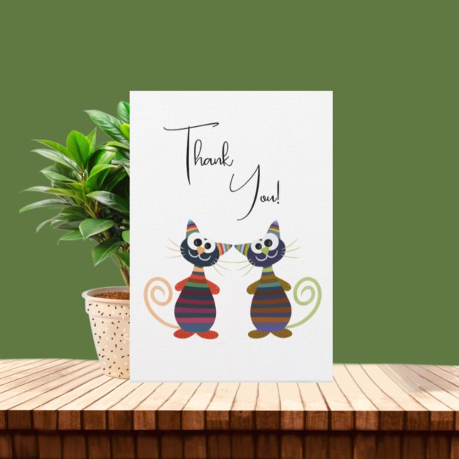 Cute colorful cats thank you card (Creator Uploaded)