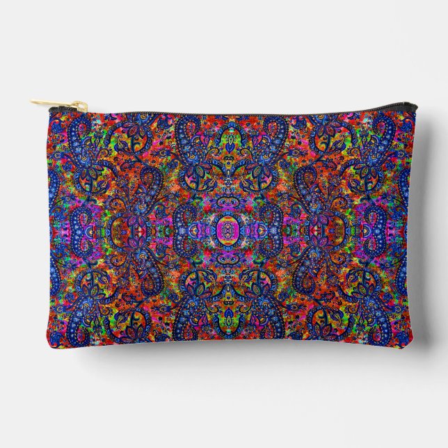 Cute colorful chakra pattern checkbook cover accessory pouch (Front)