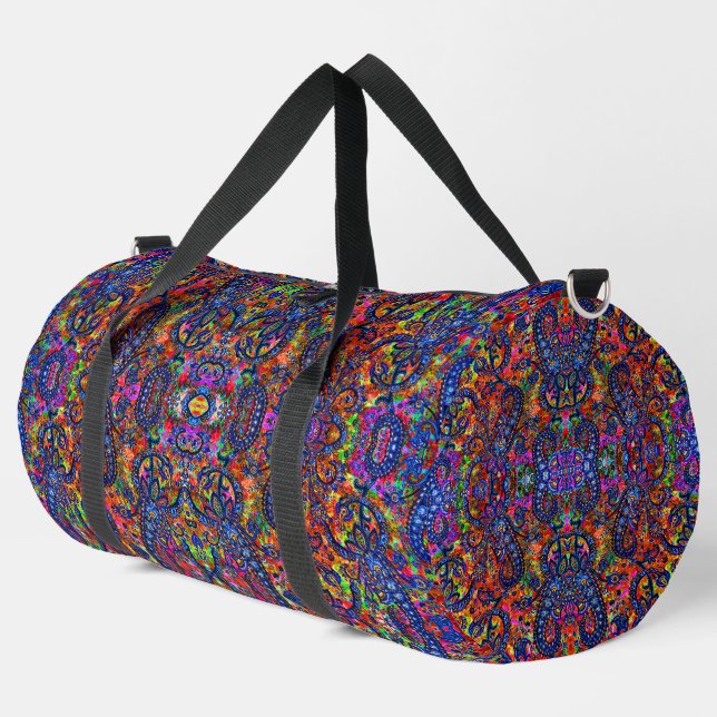 Cute colorful chakra pattern checkbook cover duffle bag (Left Corner)