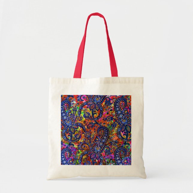 Cute colorful chakra pattern checkbook cover tote bag (Front)