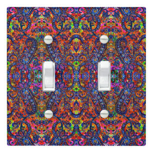 Cute colorful chakra pattern light switch cover