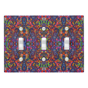 Cute colorful chakra pattern light switch cover