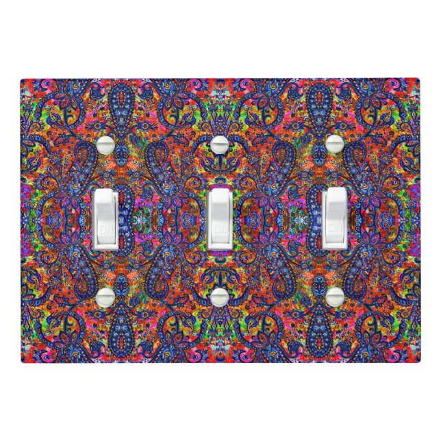 Cute colorful chakra pattern light switch cover (In Situ)