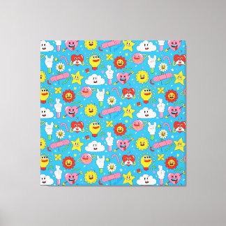 Cute Colorful Characters Pop Art Canvas Print