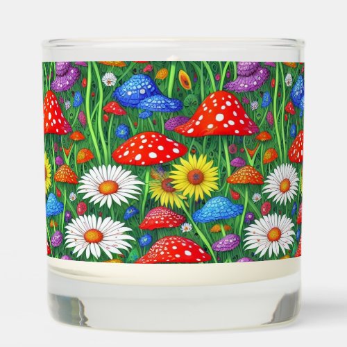 Cute Colorful Cheerful Wild Mushroom Pattern Scented Candle