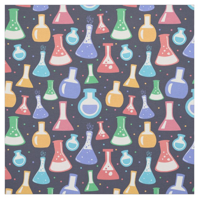 Cute Colorful Chemistry Themed Fabric Lab Flasks (Swatch)