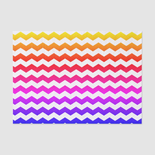 Cute Colorful Chevron Zig Zag Rainbow Pattern  Tissue Paper (Front)